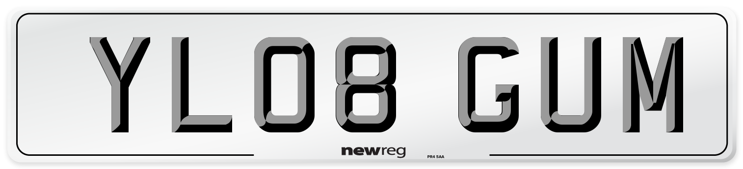 YL08 GUM Number Plate from New Reg